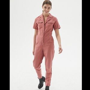 BDG Women's Pink Short Sleeve Cotton Twill Coverall